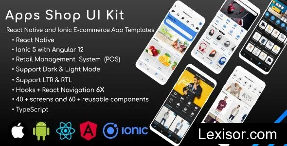 Apps Shop UI kit (POS) v2.5 - React Native & Ionic Angular E-Commerce Templates (Grocery,Food, Fashion)