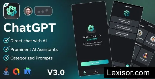AssistantAi v3.0 - ChatGPT App - Android Java App + AdMob Ads