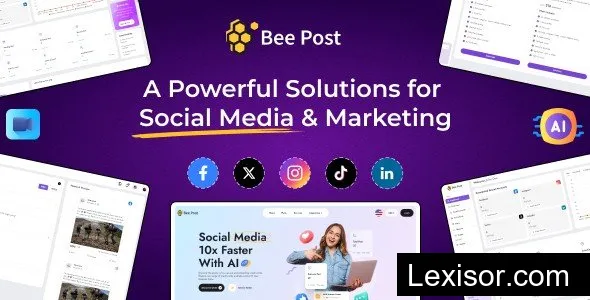 BeePost v1.1 - AI Social Media Management & Content Creation SaaS with Subscription System - nulled