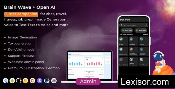 Brain Wave v1.0 - Powerful ChatGPT , Writing Assistant , Image Generator , Complete Flutter App