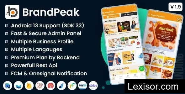 BrandPeak v1.9.5 - Festival Poster Maker, Business Post, Political Post Maker App