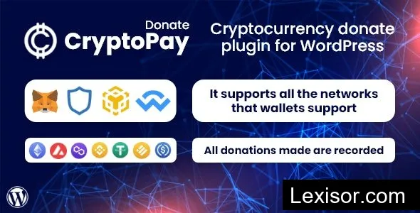 CryptoPay Donate v1.3.0 - Cryptocurrency donate plugin for WordPres