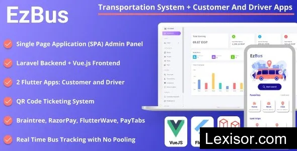 EZBus v2.0 - Transportation Management Solution - Two Flutter Apps + Backend + Admin panel