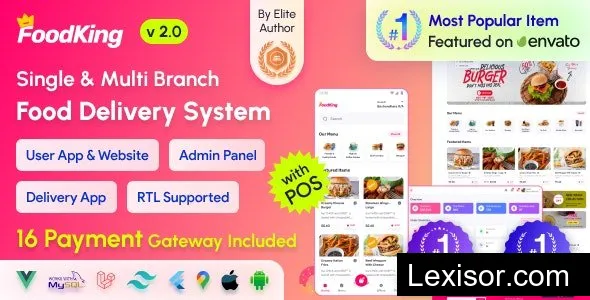 FoodKing v2.2 - Restaurant Food Delivery System with Admin Panel & Delivery Man App - Restaurant POS - nulled