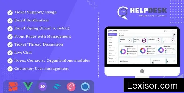 HelpDesk v3.74 - Online Ticketing System with Website - ticket support and management - nulled