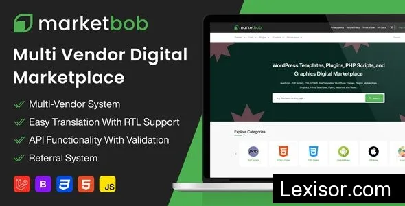 Marketbob v1.3 - Multi-Vendor Digital Marketplace - nulled