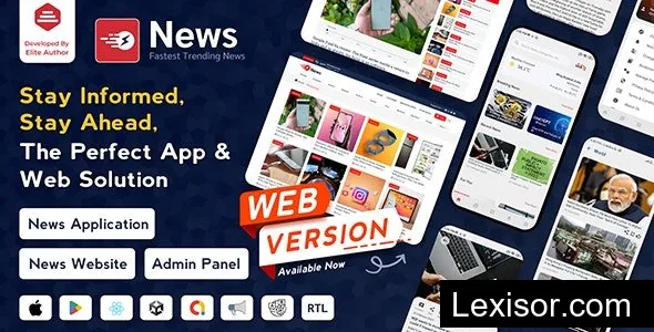 News App and Web v3.1.4 - Flutter News App for Android and IOS App | News Website with Admin panel