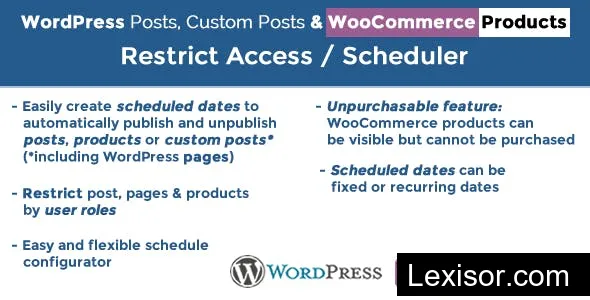 Post & Products Scheduler / Restrict Access v5.5