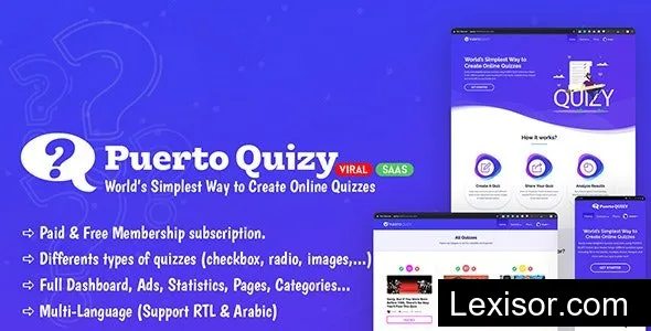 Puerto Quizy v1.1 - Premium Quiz Builder Script SAAS