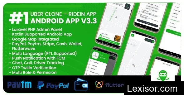 RideIn Taxi App v3.3 - Android Taxi Booking App With Admin Panel