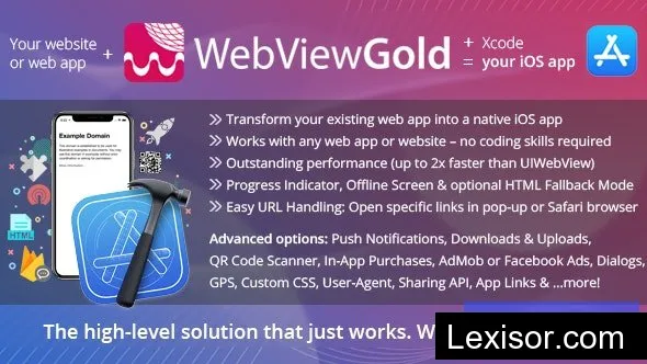 WebViewGold for iOS v14.0 – WebView URL/HTML to iOS app + Push, URL Handling, APIs & much more! - nulled