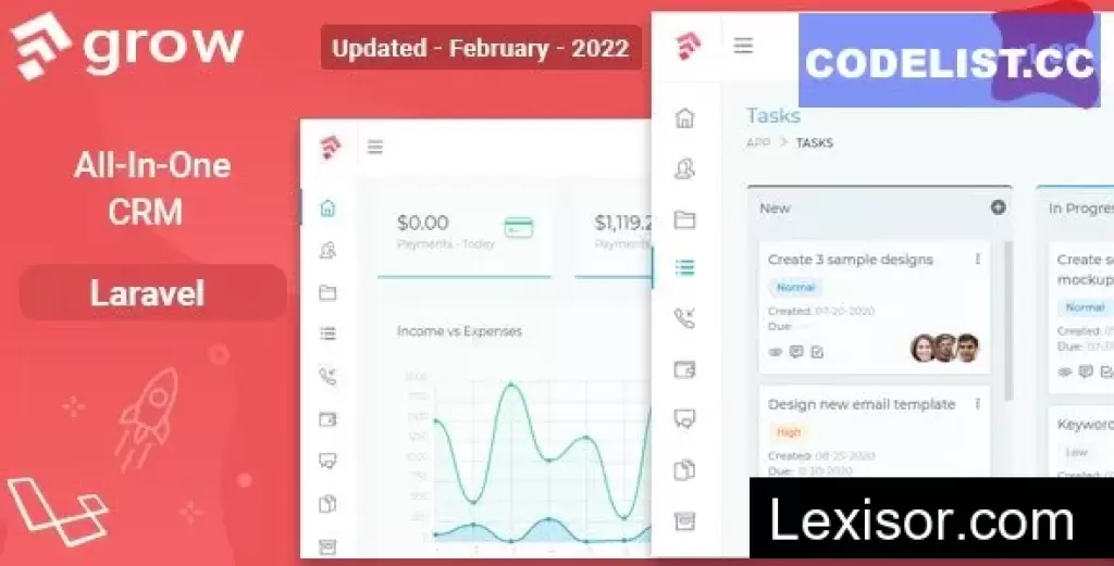 Grow CRM v2.0 - Laravel Project Management